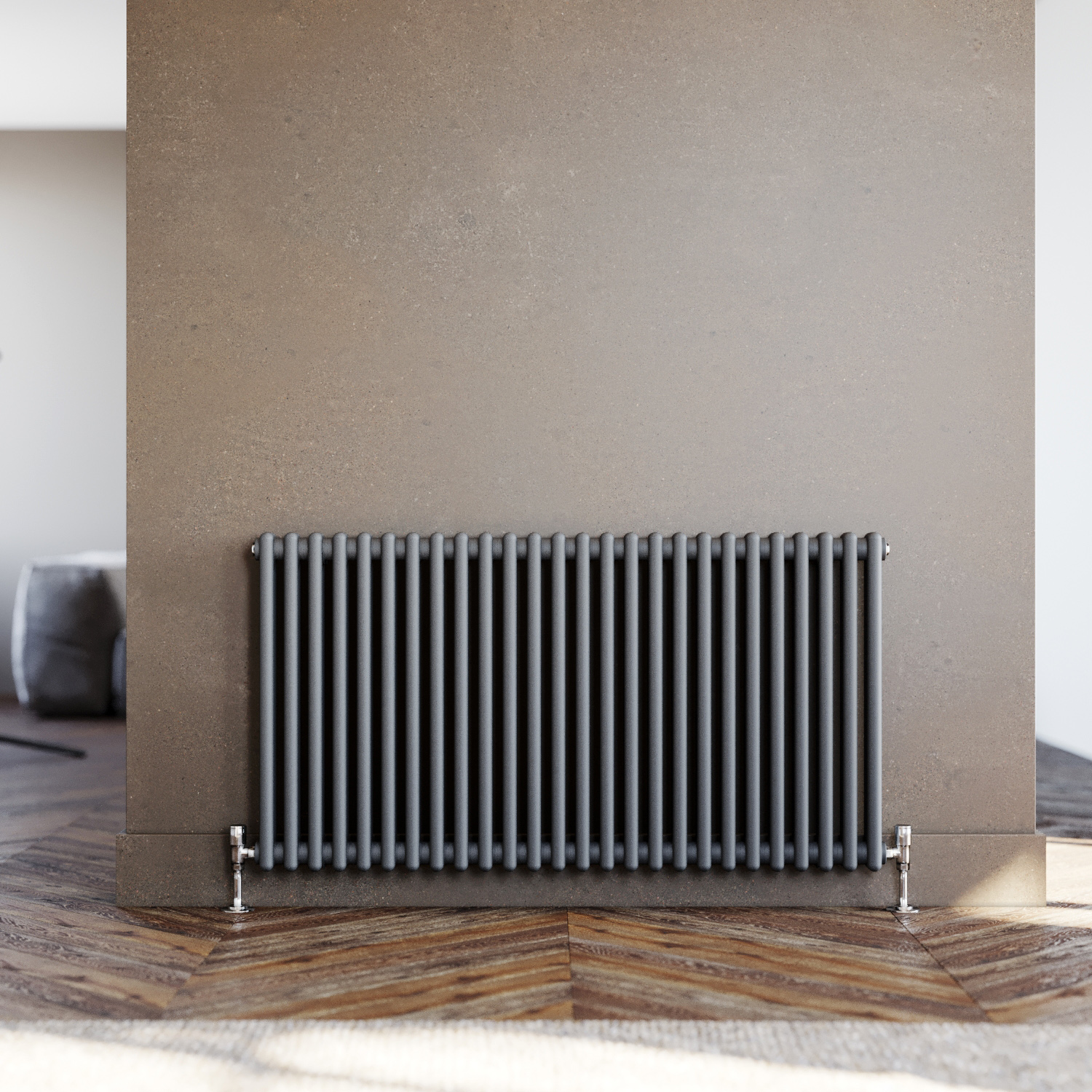ELEGANT Traditional Radiator Anthracite Double Horizontal Cast Iron